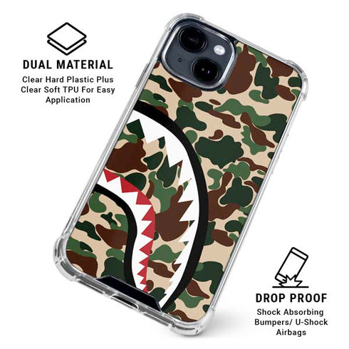Shark Teeth Street Camo iPhone 15 Clear Case